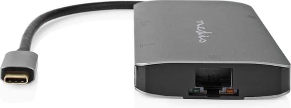 Nedis USB Multiport Adapter USB 3.2 Gen1 7-i-1 - USB-C™-kontakt, HDMI™-utgång, Micro SD, RJ45-anslutning