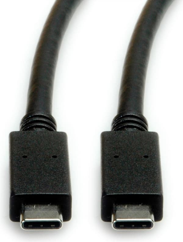 ROLINE USB 3.2 Gen 2 kabel, med PD (Power Delivery) 20V5A, Emark, CC, M/M, sort, 1 m