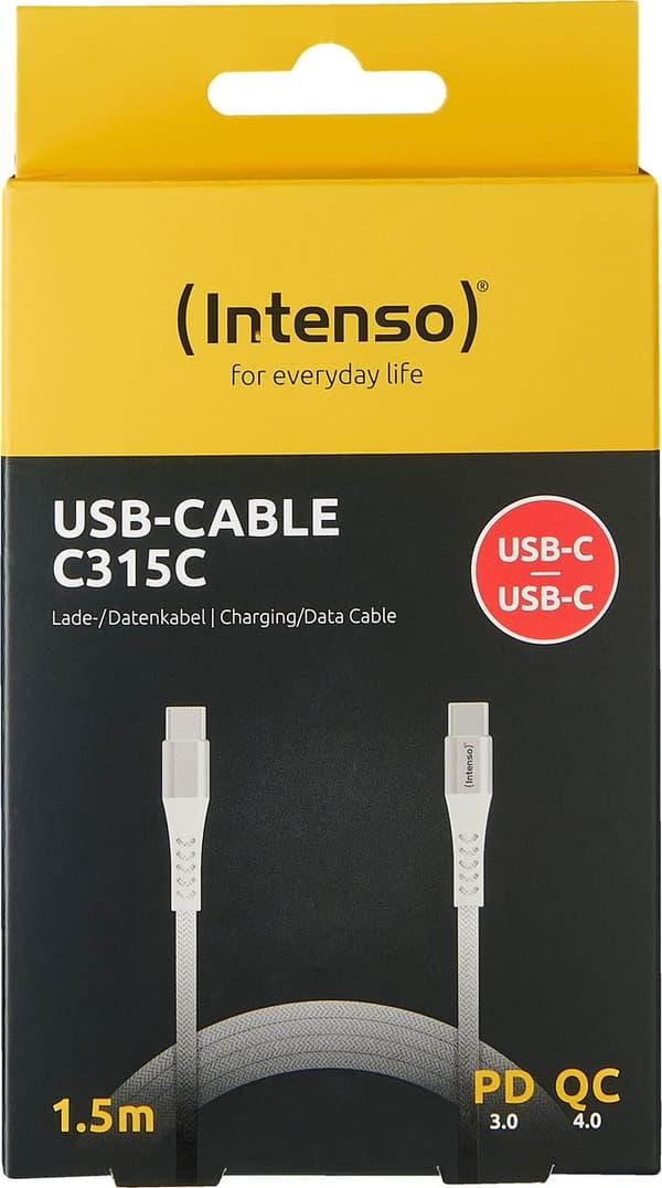 (Intenso) C315C USB-C til USB-C opladnings- og datakabel - 1,5 meter - hvid (7901002)
