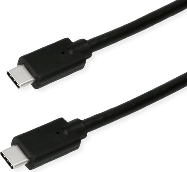 ROLINE GREEN USB 3.2 Gen 2x2-kabel, Emark, CC, M/M, 20Gbit/s, 100W, svart, 1 m