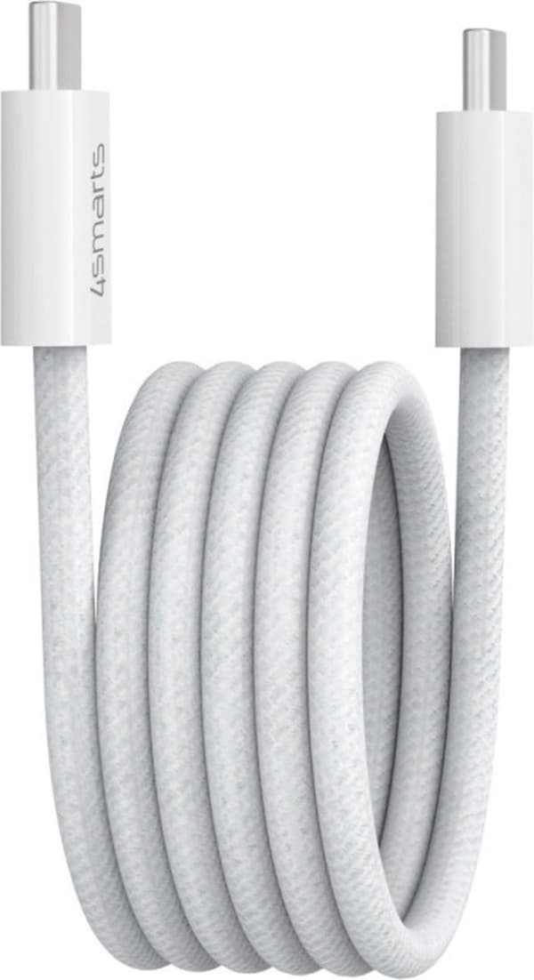 4Smarts Magetic Cable Optrækkeligt USB-C til USB-C 1,5M - Hvid