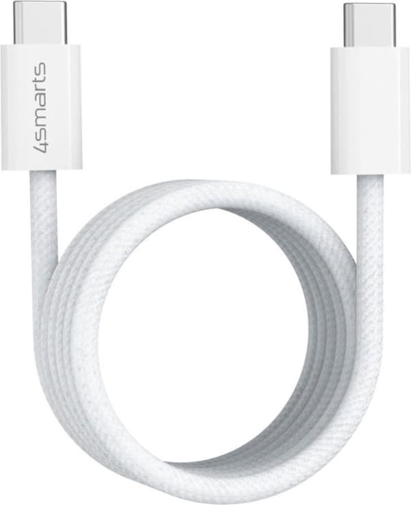 4Smarts Magetic Cable Optrækkeligt USB-C til USB-C 1,5M - Hvid