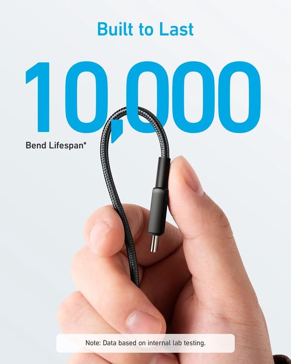 Anker 322 (60W) flettet USB-C til USB-C kabel 1,8M sort