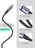 Miniatyrbillede 3 af 7: UGREEN 5A flettet USB-C til USB-C-kabel 100W Hurtigopladning 2M Sort