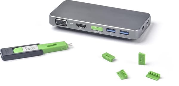 Smart Keeper Essential DisplayPort (4x) + Lock Key Mini (1x) - Grøn