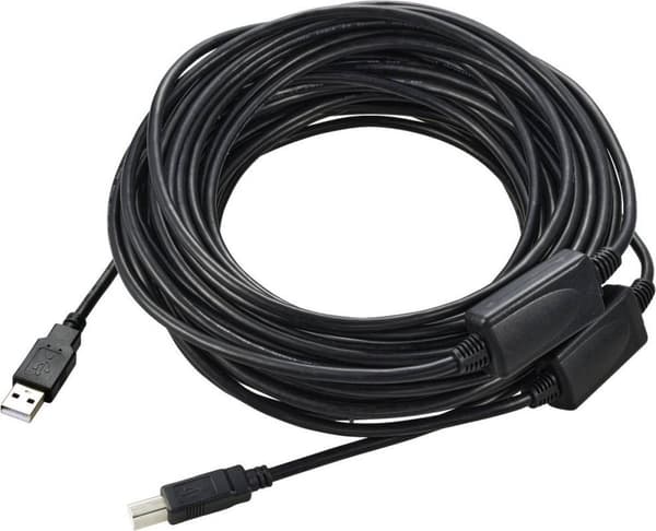 Renkforce USB-kabel USB 2.0 USB-A-kontakt, USB-B-kontakt 20.00 m svart flätad skärm RF-572