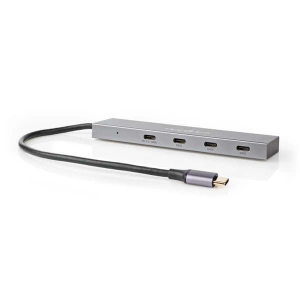 Nedis USB-hub | 1x USB-C™ 3.2 Gen 2 Male | USB-C™ 3.2 Gen 2 Female with PD 3.0 / 3x USB-C™ 3.2 Gen 2 Female | 4-Port port(s) | USB 3.2 Gen 2 | USB-Str