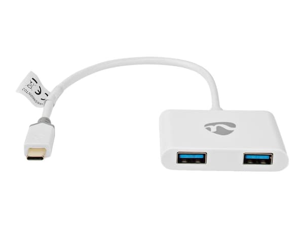 Nedis - USB-adapter - 24 pin USB-C (hane) till USB typ A (hona) - USB 3.1 Gen 1 - 20 cm - rund - vit