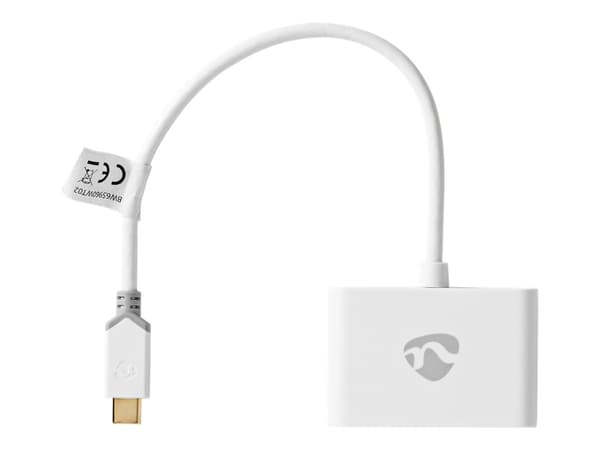 Nedis - USB-adapter - 24 pin USB-C (hane) till USB typ A (hona) - USB 3.1 Gen 1 - 20 cm - rund - vit