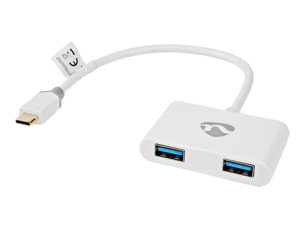 Nedis - USB-adapter - 24 pin USB-C (hane) till USB typ A (hona) - USB 3.1 Gen 1 - 20 cm - rund - vit