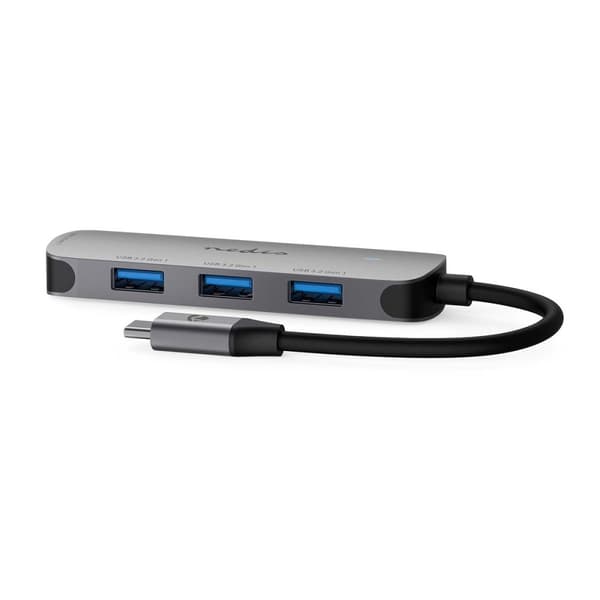 Nedis USB-keskitin | 1x USB-C™ | 4x USB A Female | 4-Porttinen port(s) | USB 3.2 Gen 1 | USB Virta | 5 Gbps