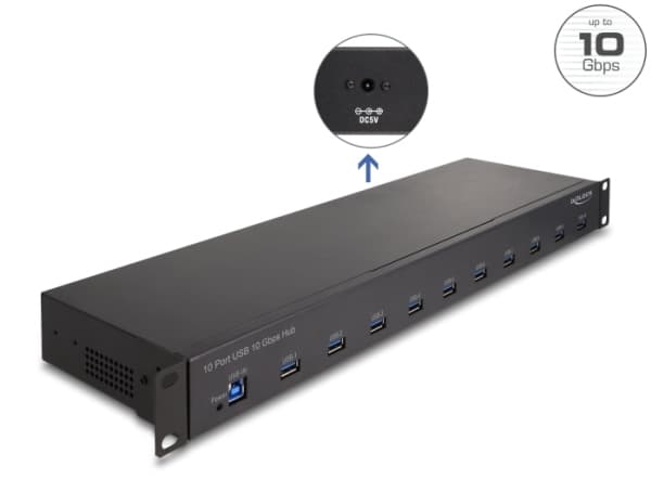 DeLOCK 64240, USB 3.2 Gen 2(3.1 Gen 2) Type-B, USB 3.2 Gen 2 (3.1 Gen 2) Type-A, 10000 Mbit/s, Svart, AC, 100 - 240 V