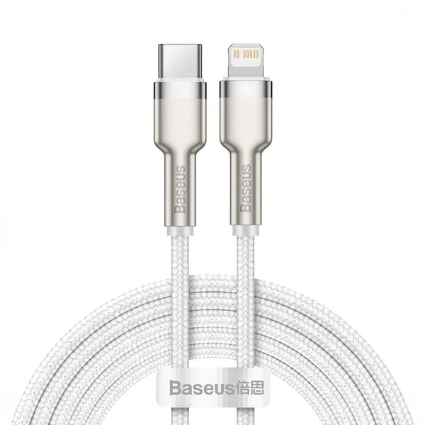 Cafule USB-kaapeli USB-C ja Lightning 20W PD 2m - Valkoinen