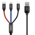 Miniatyrbillede 1 af 2: 3-i-1 USB-kabel USB til microUSB / Lightning / USB-C 3,5A 30 cm
