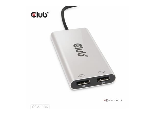Club 3D - Video adapter - 24 pin USB-C (hann) til DisplayPort (hunn) - Thunderbolt 3 / DisplayPort 1.4 - 23.5 cm - 8K 60Hz støtte