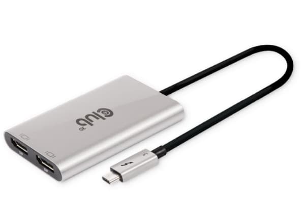 Club 3D - Video adapter - 24 pin USB-C (hann) til DisplayPort (hunn) - Thunderbolt 3 / DisplayPort 1.4 - 23.5 cm - 8K 60Hz støtte