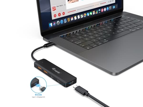 Equip 128966, USB 3.2 Gen 2 (3.1 Gen 2) Typ-C, USB 3.2 Gen 2 (3.1 Gen 2) Typ-C, USB 3.2 Gen 2 (3.1 Gen 2) Typ-A, 10000 Mbit/s, Sort, 0,18 m, Kina