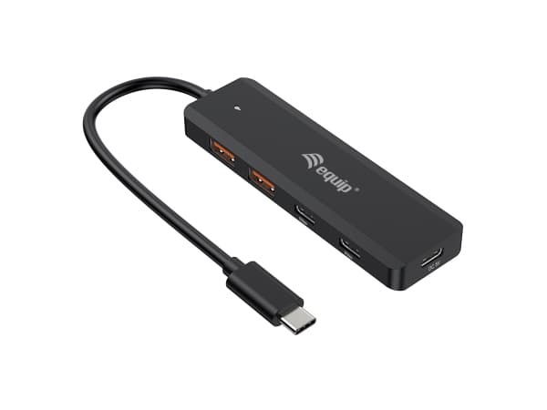 Equip 128966, USB 3.2 Gen 2 (3.1 Gen 2) Typ-C, USB 3.2 Gen 2 (3.1 Gen 2) Typ-C, USB 3.2 Gen 2 (3.1 Gen 2) Typ-A, 10000 Mbit/s, Sort, 0,18 m, Kina