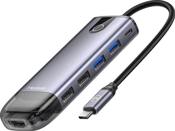 Mcdodo HU-7740 6-i-1 USB-C Hub (USB-C, HDMI, USB3.0*2, SD, TF)