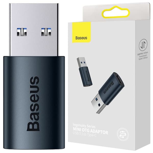 Baseus Ingenuity-serien miniadapter USB 3.1 OTG - USB Type C blå (ZJJQ000103)