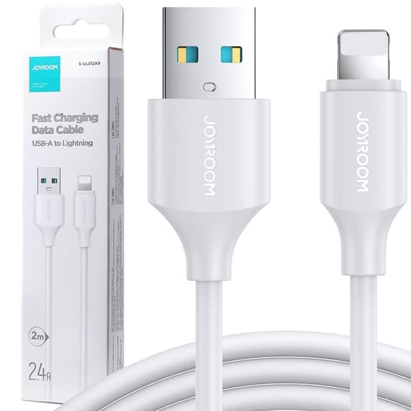 Joyroom USB-lade-/datakabel - Lightning 2,4A 2m hvit (S-UL012A9)