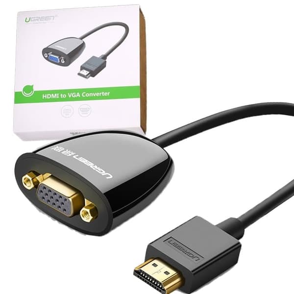 Ugreen kabeladapter Enveisadapter HDMI (hann) til VGA (hun) FHD svart (MM105 40253)