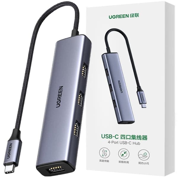 Ugreen USB Type C HUB - 4x USB 3.2 Gen 1 sølv (CM473 20841)
