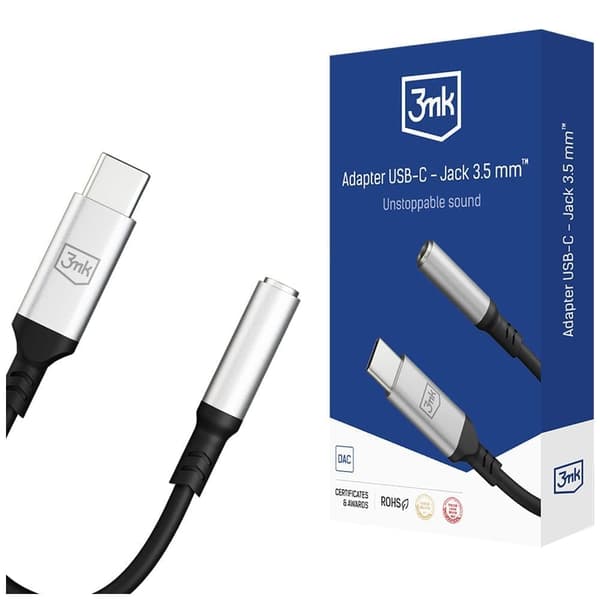 Tilbehør - 3mk USB-C adapter - Kontakt 3,5 mm