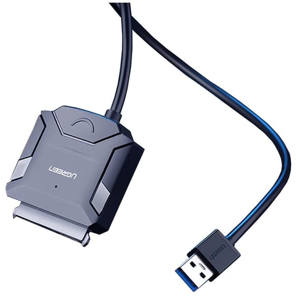 Ugrønn adapterkabel for 2.5/3.5-stasjon (USB-A 3.0 - SATA) svart (CR108)