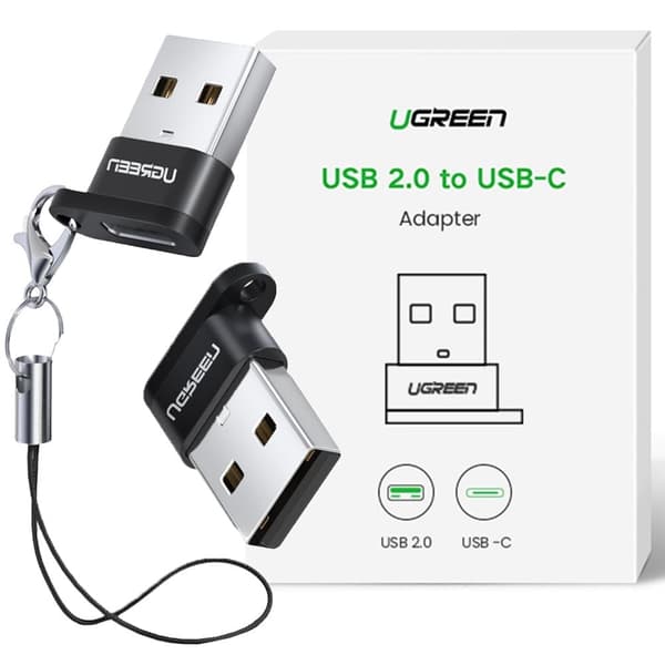 USB C (hunn) - USB (hann) adapter Ugreen US280 - svart