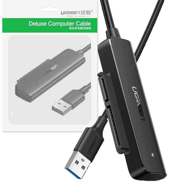 Ugreen HDD SSD 2.5 SATA 3.0 - USB 3.2 Gen 1 (SuperSpeed​​USB 5 Gbps) adapter svart (70609 CM321)