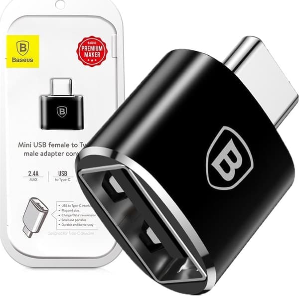 Baseus USB-USB Type C OTG-adapter svart (CATOTG-01)