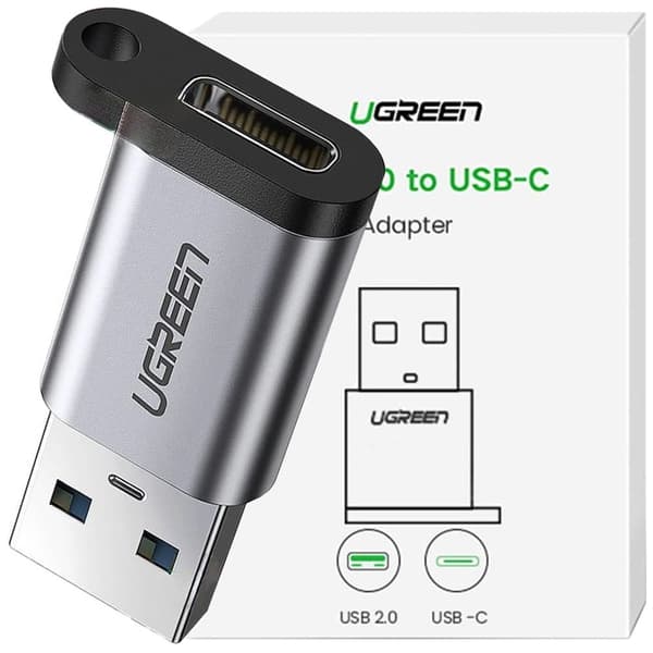 USB C (hunn) - USB (hann) adapter Ugreen US276 USB 5 Gb/s - grå