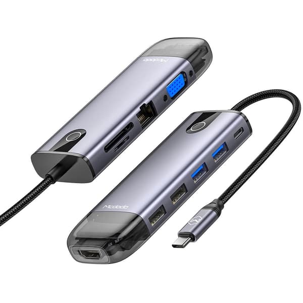Kannettavan tietokoneen HUB Mcdodo 10in1 USB-C RJ-45 VGA HDMI 4K Macbook M1:lle