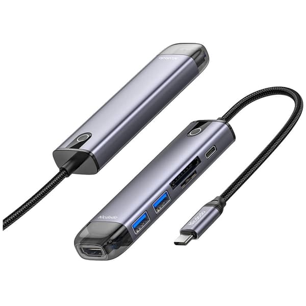 Kannettavan tietokoneen HUB Mcdodo 6in1 USB-C RJ-45 VGA HDMI 4K Macbook HU-7740:lle