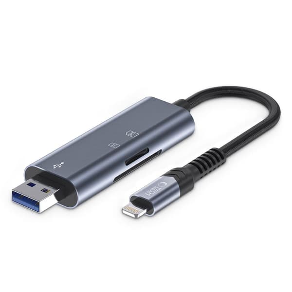 TEKNISK BESKYTTELSE ULTRABOOST-KORTLESER SD & MICRO SD LYN & USB GRÅ