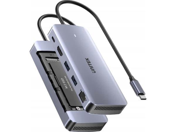 Unitek USB HUB Unitek aktiv 10 Gbps USB-C-hubb, M.2-diskhölje, HDMI