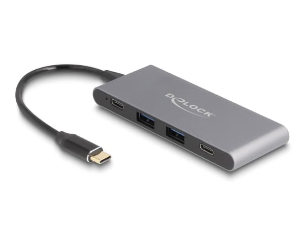 Delock - Hubb - 10 Gbps - 2 x USB 3.2 Gen 2 + 2 x USB-C 3.2 Gen 2 - skrivbordsmodell