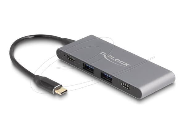 Delock - Hubb - 10 Gbps - 2 x USB 3.2 Gen 2 + 2 x USB-C 3.2 Gen 2 - skrivbordsmodell