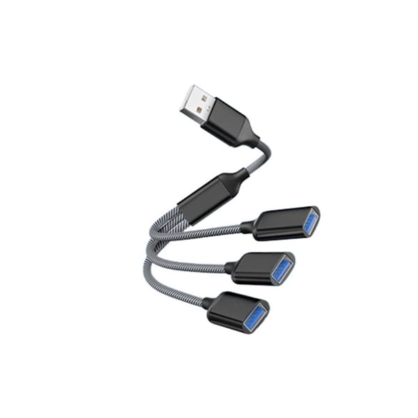 INF 3-ports USB Hub Splitter Adapter Svart
