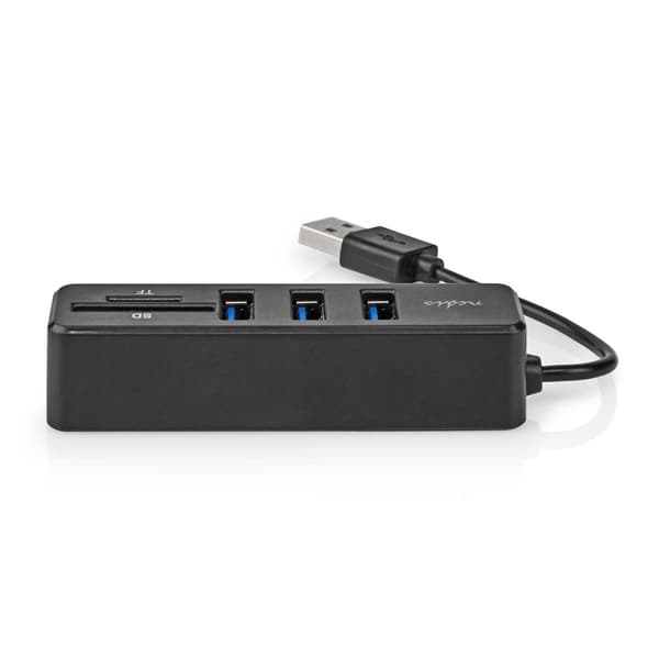 Nedis USB-hubb | 1x USB-A | 3x USB A hona | 5-Port port(s) | USB 2.0 | USB ström | SD & MicroSD
