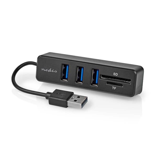 Nedis USB-hubb | 1x USB-A | 3x USB A hona | 5-Port port(s) | USB 2.0 | USB ström | SD & MicroSD