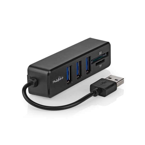 Nedis USB-hubb | 1x USB-A | 3x USB A hona | 5-Port port(s) | USB 2.0 | USB ström | SD & MicroSD