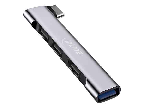 InLine 33203N, USB 3.2 Gen 1 (3.1 Gen 1) Type-A, USB 2.0 Type-A, 480 Mbit/s, Silver, Kina, Windows 10, Windows 11, Windows 7, Windows 8, Windows Vist