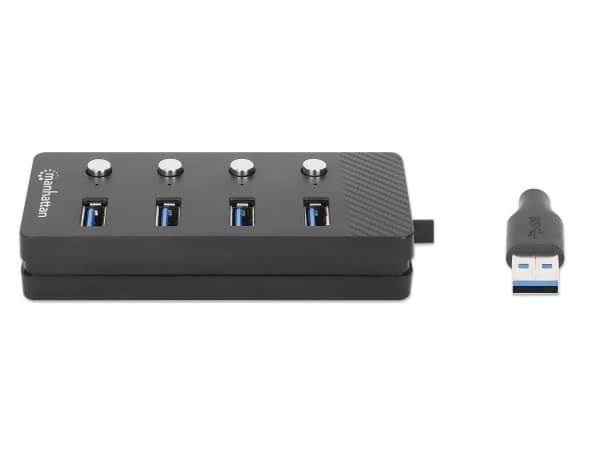Manhattan 180887, USB 3.2 Gen 1 (3.1 Gen 1) Type-A, USB 3.2 Gen 1 (3.1 Gen 1) Type-A, 5000 Mbit/s, Svart, Akrylnitrilbutadienstyren (ABS), 1,5 m
