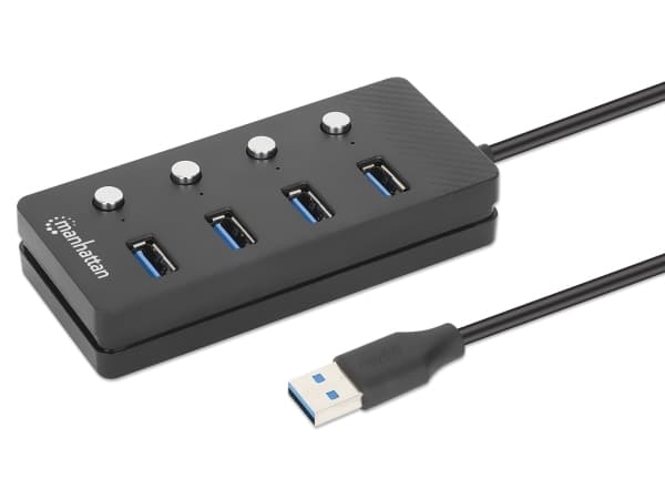 Manhattan 180887, USB 3.2 Gen 1 (3.1 Gen 1) Type-A, USB 3.2 Gen 1 (3.1 Gen 1) Type-A, 5000 Mbit/s, Svart, Akrylnitrilbutadienstyren (ABS), 1,5 m