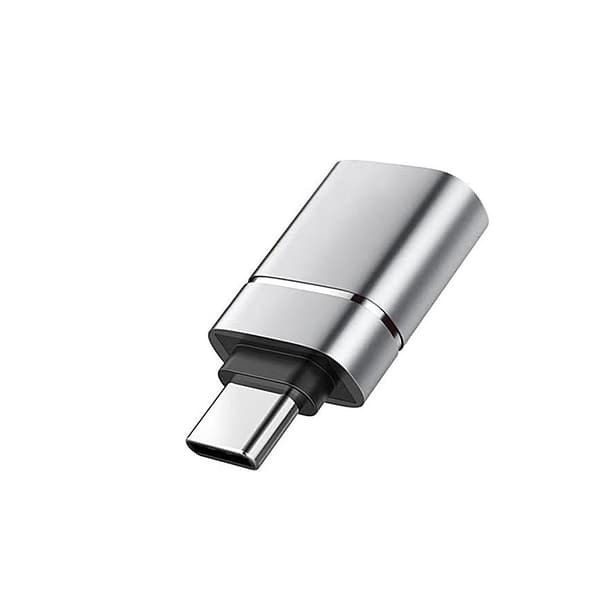 INF 2-Pack USB 3.0 - Type-C -sovitin tyylikkäällä hopeisella viimeistelyllä