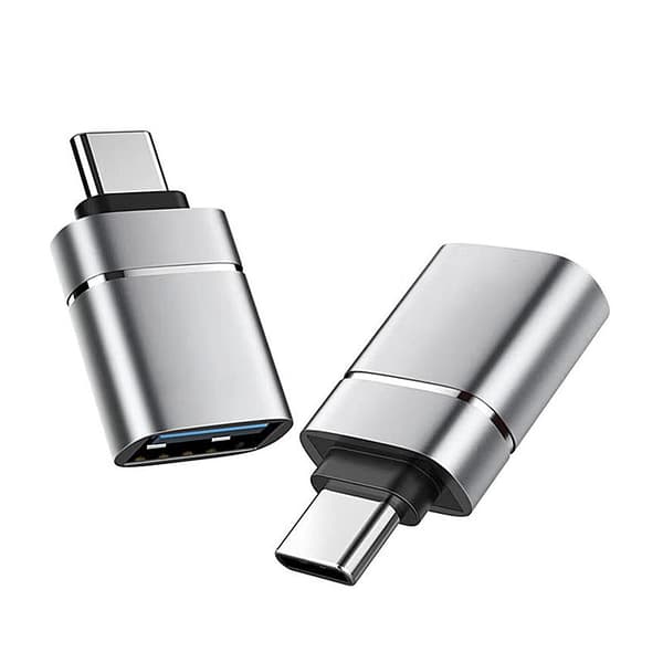 INF 2-Pack USB 3.0 - Type-C -sovitin tyylikkäällä hopeisella viimeistelyllä