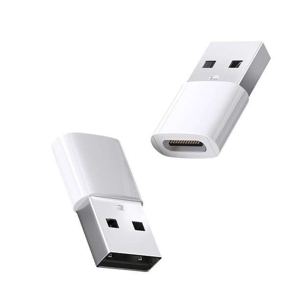 INF 2-pack USB C till A-adapter (ABS-plast) för snabb laddning och dataöverföring