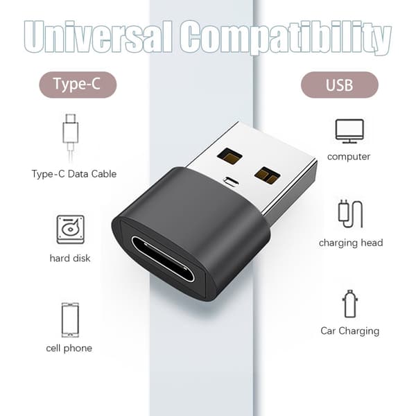 INF 2-pack USB-C til USB-adapter til dataoverførsel og opladning 0
